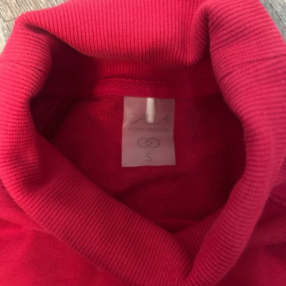 CALIA by Carrie Underwood Women's French Terry Mock Neck Pullover Red Small - Picture 4 of 7